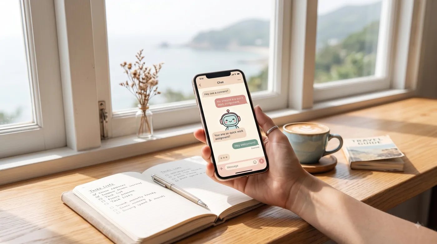 手機裡與 AI 助理的對話與任務清單